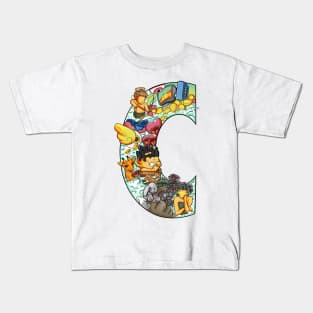 Initial Letter C doodle art Kids T-Shirt